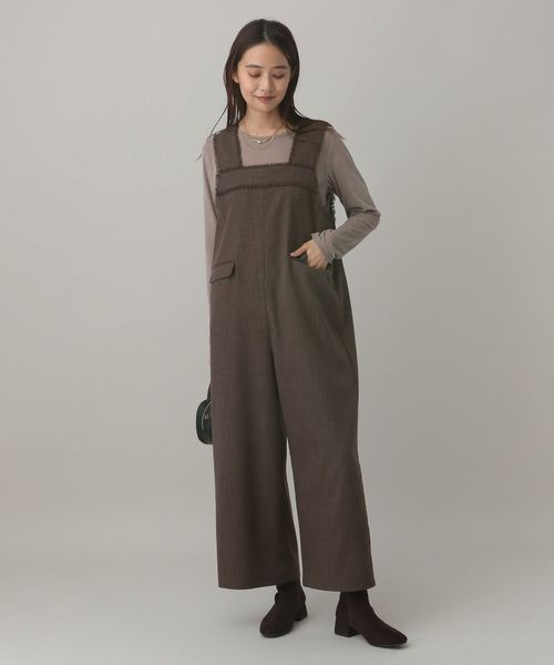 GLOBAL WORK MATINEE LINE/ウールライク/サロペット/601544 ブロンズ M マチネ グローバルワーク 601544 and ST アンドエスティ（旧ドットエスティ）