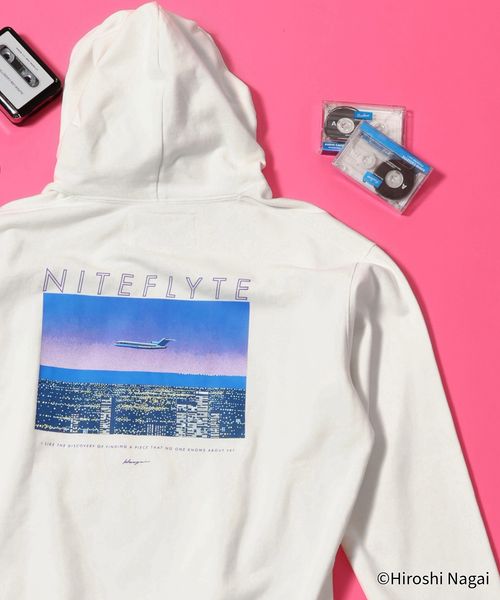 GLOBAL WORK 永井博コラボ/スウェットパーカー/602835 ホワイト L メンズインナー グローバルワーク 602835 and ST アンドエスティ（旧ドットエスティ）