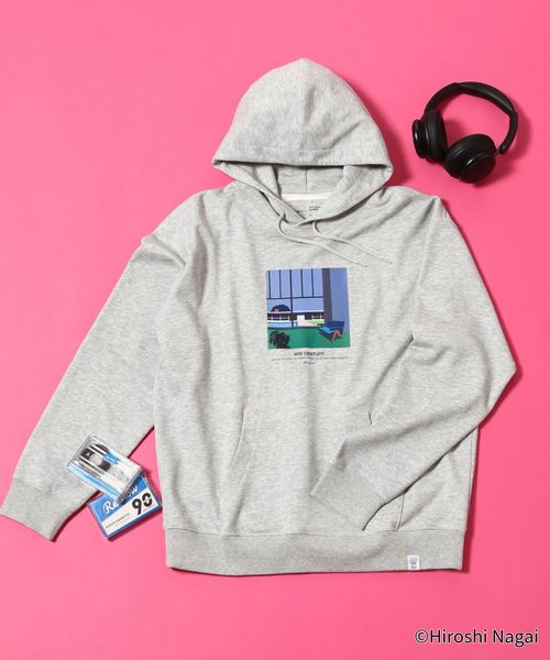 GLOBAL WORK 永井博コラボ/スウェットパーカー/602835 グレー S メンズインナー グローバルワーク 602835 and ST アンドエスティ（旧ドットエスティ）