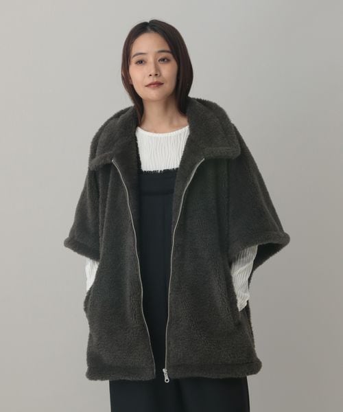 GLOBAL WORK MATINEE LINE/フワモコボアポンチョ/603322 チャコールグレー FREE マチネ グローバルワーク 603322 and ST アンドエスティ（旧ドットエスティ）