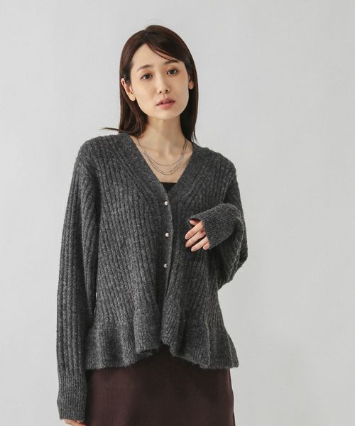 GLOBAL WORK モヘヤタッチペプラムカーディガン/603655 チャコールグレー M ウィメンズインナー グローバルワーク 603655 and ST アンドエスティ(旧ドットエスティ) GLOBAL WORK モヘヤタッチペプラムカーディガン/603655 チャコールグレー M ウィメンズインナー グローバルワーク 603655 and ST アンドエスティ(旧ドットエスティ)