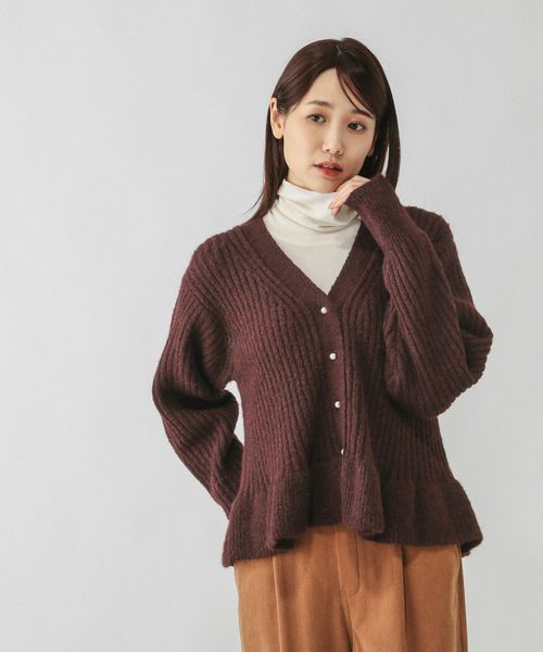 GLOBAL WORK モヘヤタッチペプラムカーディガン/603655 ボルドー M ウィメンズインナー グローバルワーク 603655 and ST アンドエスティ(旧ドットエスティ) GLOBAL WORK モヘヤタッチペプラムカーディガン/603655 ボルドー M ウィメンズインナー グローバルワーク 603655 and ST アンドエスティ(旧ドットエスティ)