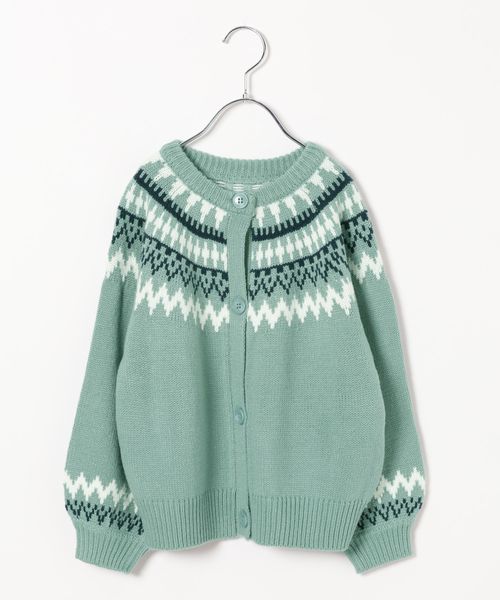 GLOBAL WORK 2wayノルディックニット/100-120cm展開/603720 グリーン キッズ グローバルワーク 603720 and ST アンドエスティ（旧ドットエスティ）