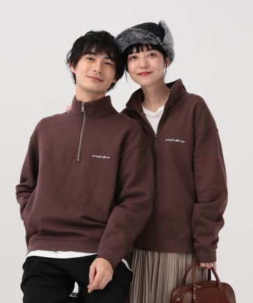 ソフトタッチスウェット/裏起毛/ハーフジップ/606878 | [公式