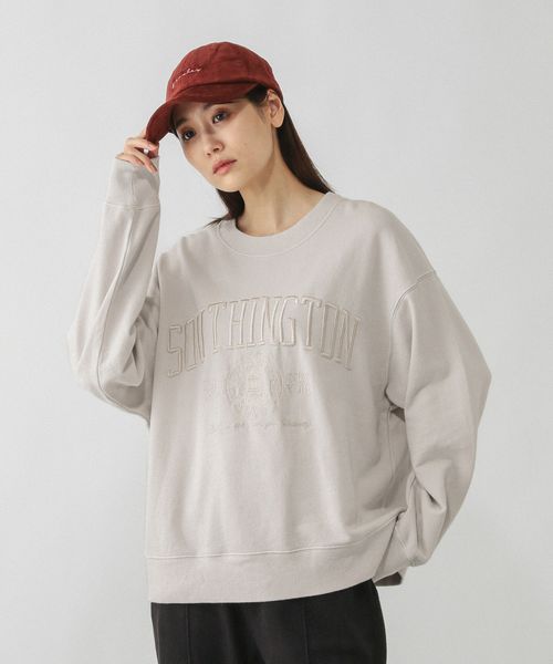 GLOBAL WORK ピグメント刺繍ロゴプルオーバー/608260 ライトベージュ M ウィメンズインナー グローバルワーク 608260 and ST アンドエスティ(旧ドットエスティ) GLOBAL WORK ピグメント刺繍ロゴプルオーバー/608260 ライトベージュ M ウィメンズインナー グローバルワーク 608260 and ST アンドエスティ(旧ドットエスティ)