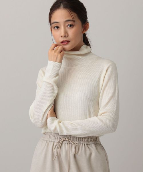 GLOBAL WORK MATINEE LINE/シルクウールリブハイネック/611157 オフホワイト M マチネ グローバルワーク 611157 and ST アンドエスティ（旧ドットエスティ）