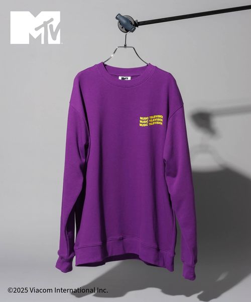 GLOBAL WORK MTVコラボ/スウェット/一部店舗限定/612949 パープル M メンズインナー グローバルワーク 612949 and ST アンドエスティ（旧ドットエスティ）