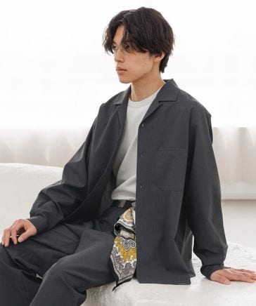 クリーンサッカー/開襟シャツ/長袖/一部店舗限定/670027 | [公式