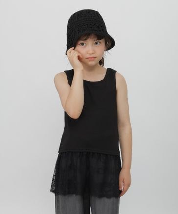Inner Child ブラックレースタンクトップ 23区（ニジュウサンク） タンクトップ ノースリーブ 「洗える」レース