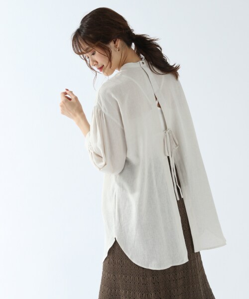 フレンチリネン混リボンシャツ アウトレット価格 公式 グローバルワーク Global Work 通販 フレンチリネン混リボンシャツ アウトレット価格 公式 グローバルワーク Global Work 通販