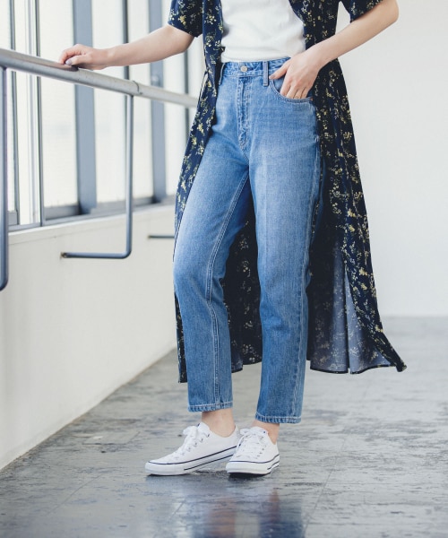 ライトデニムスリムテーパードパンツ 公式 グローバルワーク Global Work 通販