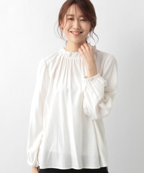 スタンドフリルブラウス長袖 公式 グローバルワーク Global Work 通販