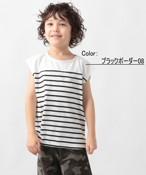 シャーベッteeボーダーノースリーブ キッズ アウトレット価格 公式 グローバルワーク Global Work 通販