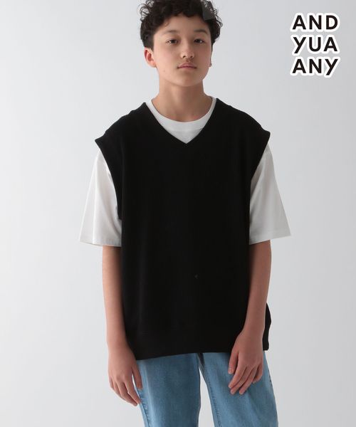 GLOBAL WORK ワッフルベストSET/AND YUA ANY/976554 ブラック キッズ グローバルワーク 976554 and ST アンドエスティ(旧ドットエスティ) GLOBAL WORK ワッフルベストSET/AND YUA ANY/976554 ブラック キッズ グローバルワーク 976554 and ST アンドエスティ(旧ドットエスティ)
