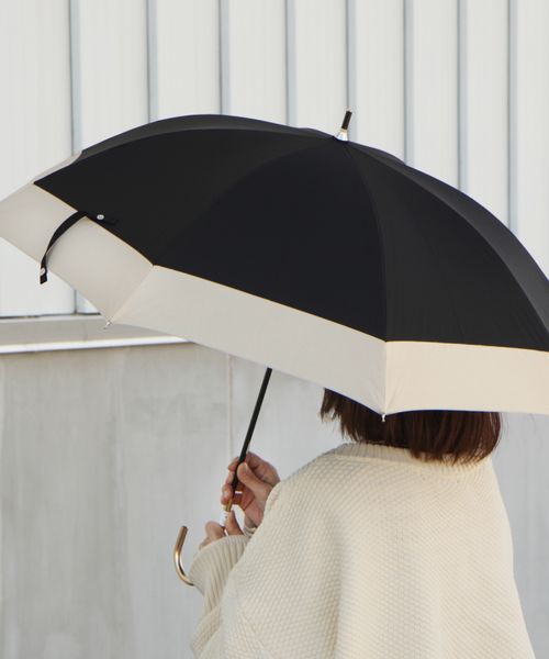 GLOBAL WORK PUバイカラー晴雨長傘/985581 ブラック ウィメンズグッズ グローバルワーク 985581 and ST アンドエスティ(旧ドットエスティ) GLOBAL WORK PUバイカラー晴雨長傘/985581 ブラック ウィメンズグッズ グローバルワーク 985581 and ST アンドエスティ(旧ドットエスティ)