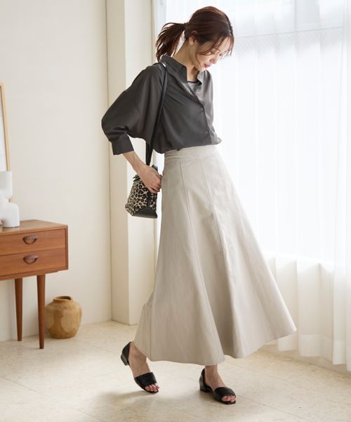 買い特価【Whim Gazette ウィムガゼット】デニムフレアスカート36サイズ スカート
