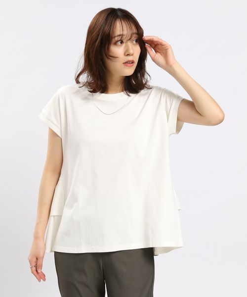 GLOBAL WORK Smile Seed Store 冷感後ろフリルTシャツフレンチスリーブ/102725 オフホワイト XL ウィメンズインナー(GS) グローバルワーク スマイルシードストア 102725 and ST アンドエスティ(旧ドットエスティ) GLOBAL WORK Smile Seed Store 冷感後ろフリルTシャツフレンチスリーブ/102725 オフホワイト XL ウィメンズインナー(GS) グローバルワーク スマイルシードストア 102725 and ST アンドエスティ(旧ドットエスティ)
