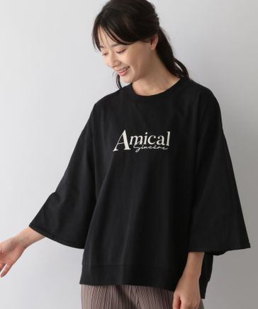FABDICREZIPARIS プルオーバー　7分袖　LL 刺繍入り ほんのり透ける抜け感がポイント！袖刺繍5分袖プルオーバー