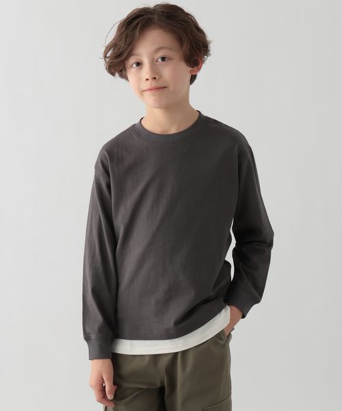 GLOBAL WORK Smile Seed Store コットンレイヤードTシャツ/長袖/キッズ/148294 チャコールグレー キッズ(GS) グローバルワーク スマイルシードストア 148294 and ST アンドエスティ(旧ドットエスティ) GLOBAL WORK Smile Seed Store コットンレイヤードTシャツ/長袖/キッズ/148294 チャコールグレー キッズ(GS) グローバルワーク スマイルシードストア 148294 and ST アンドエスティ(旧ドットエスティ)