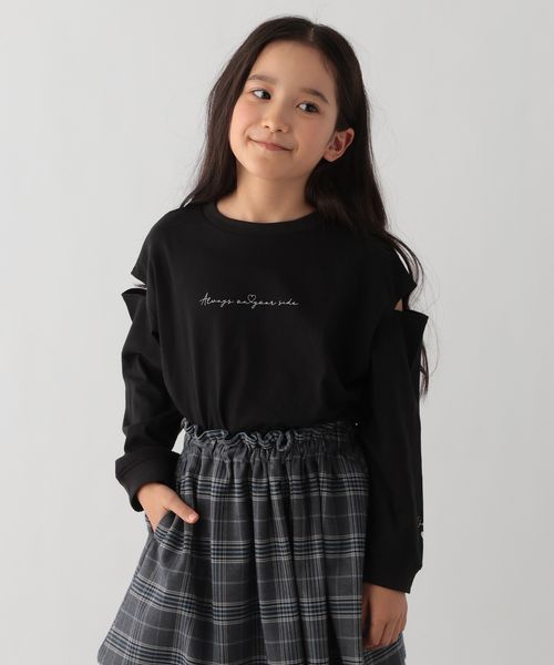 GLOBAL WORK Smile Seed Store コットンプリント肩開きTシャツ/長袖/キッズ/148304 ブラック キッズ(GS) グローバルワーク スマイルシードストア 148304 and ST アンドエスティ(旧ドットエスティ) GLOBAL WORK Smile Seed Store コットンプリント肩開きTシャツ/長袖/キッズ/148304 ブラック キッズ(GS) グローバルワーク スマイルシードストア 148304 and ST アンドエスティ(旧ドットエスティ)