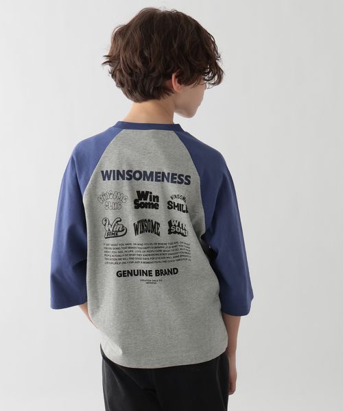 GLOBAL WORK Smile Seed Store コットンプリントラグランTシャツ/8分袖/キッズ/148307 グレー キッズ(GS) グローバルワーク スマイルシードストア 148307 and ST アンドエスティ(旧ドットエスティ) GLOBAL WORK Smile Seed Store コットンプリントラグランTシャツ/8分袖/キッズ/148307 グレー キッズ(GS) グローバルワーク スマイルシードストア 148307 and ST アンドエスティ(旧ドットエスティ)