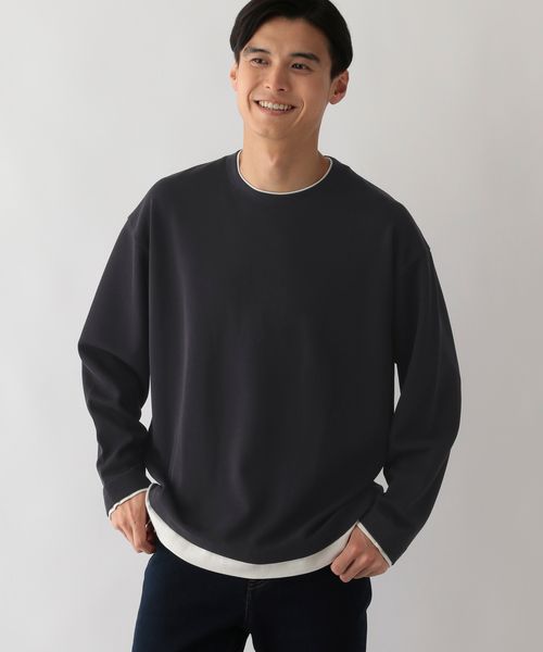 GLOBAL WORK Smile Seed Store ダブルフェイスクルーレイヤード長袖/251959 ネイビー L メンズインナー(GS) グローバルワーク スマイルシードストア 251959 and ST アンドエスティ(旧ドットエスティ) GLOBAL WORK Smile Seed Store ダブルフェイスクルーレイヤード長袖/251959 ネイビー L メンズインナー(GS) グローバルワーク スマイルシードストア 251959 and ST アンドエスティ(旧ドットエスティ)