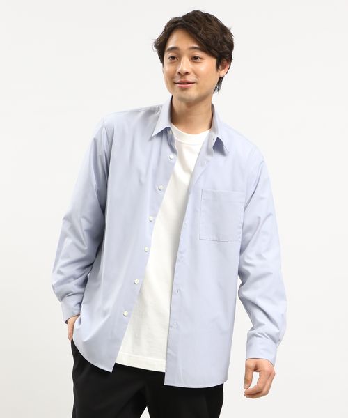 オックスフォードシャツ【unfil(アンフィル)】 ブルー レギュラーカラーシャツ 長袖