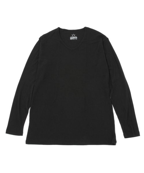古着屋nachanmレディース✨美品✨【YOKO CHAN】VネックTシャツ（F）ウール　ブラック