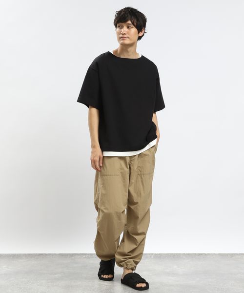 大人上品なおすすめコーデ ダブルフェイスボートネックTシャツ半袖/984201 | [公式 トップス