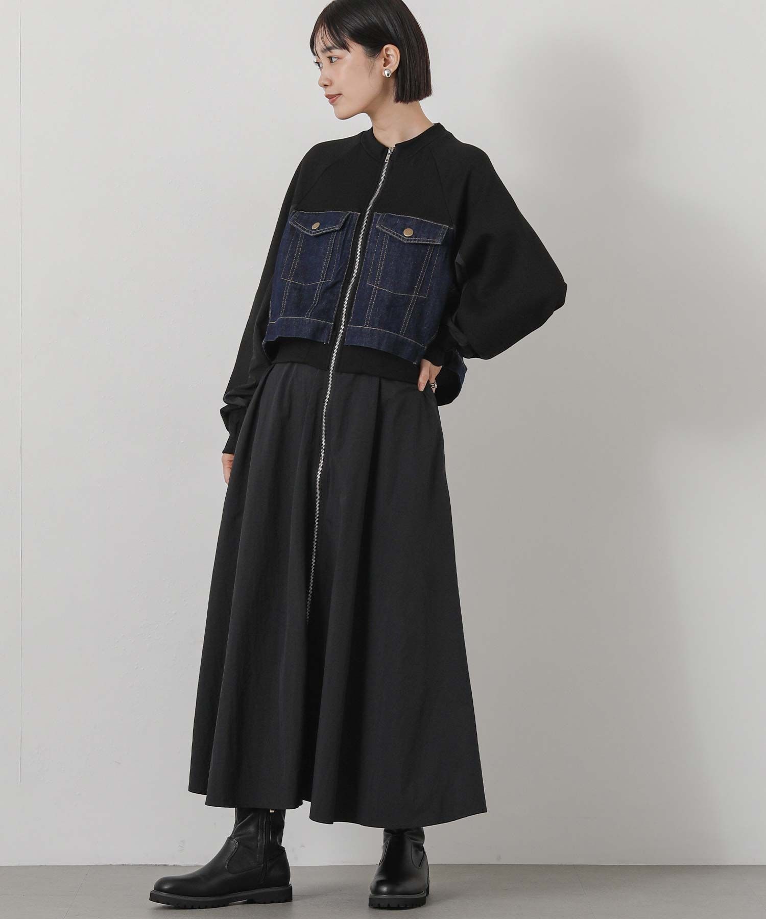 タグ付未使用✨グレディブリリアント シアーデニムギャザーワンピース ジレ カット×デニムジップワンピース | [公式]Gready Brilliant（グレディ