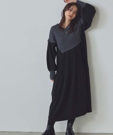 Vネックニット×プリーツワンピースSET | [公式]Gready Brilliant（グ