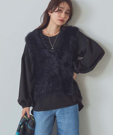 グレディブリリアン　新品未使用　ＶネックシャギーベストＳＥＴトップス VネックシャギーベストSETトップス | [公式]Gready Brilliant（グ