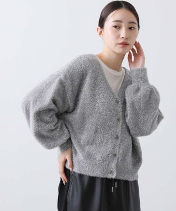 グレディブリリアン　シャギー ラメ2WAYカーディガン　黒 Gready Brilliant（グレディブリリアン） カーディガン 2wayラメ