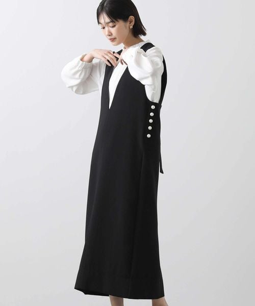 サイドパールVネックジャンバースカート | [公式]Gready Brilliant