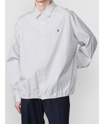 コットンポプリン ストライプ 長袖ギャザーシャツ MEN | [公式