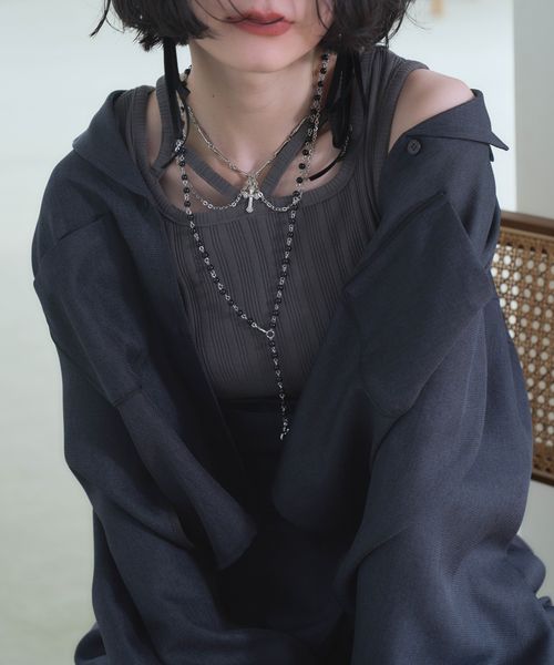 HARE 【LADIES】ストリングデザインタンクトップ チャコールグレー FREE ウィメンズインナー ハレ 109760 and ST アンドエスティ(旧ドットエスティ) HARE 【LADIES】ストリングデザインタンクトップ チャコールグレー FREE ウィメンズインナー ハレ 109760 and ST アンドエスティ(旧ドットエスティ)