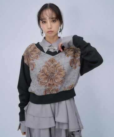 ジャガードキリカエVネックスウェット | [公式]ハレ（HARE）通販