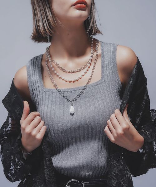 HARE 【LADIES】2WAYスクエアラメニットタンクトップ ライトグレー FREE ウィメンズインナー ハレ 111152 and ST アンドエスティ(旧ドットエスティ) HARE 【LADIES】2WAYスクエアラメニットタンクトップ ライトグレー FREE ウィメンズインナー ハレ 111152 and ST アンドエスティ(旧ドットエスティ)