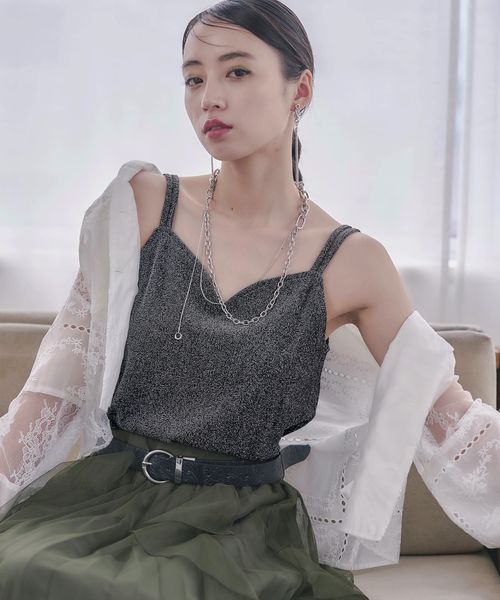 HARE 【LADIES】カップツキラメキャミソール ブラック FREE ウィメンズインナー ハレ 135715 and ST アンドエスティ(旧ドットエスティ) HARE 【LADIES】カップツキラメキャミソール ブラック FREE ウィメンズインナー ハレ 135715 and ST アンドエスティ(旧ドットエスティ)