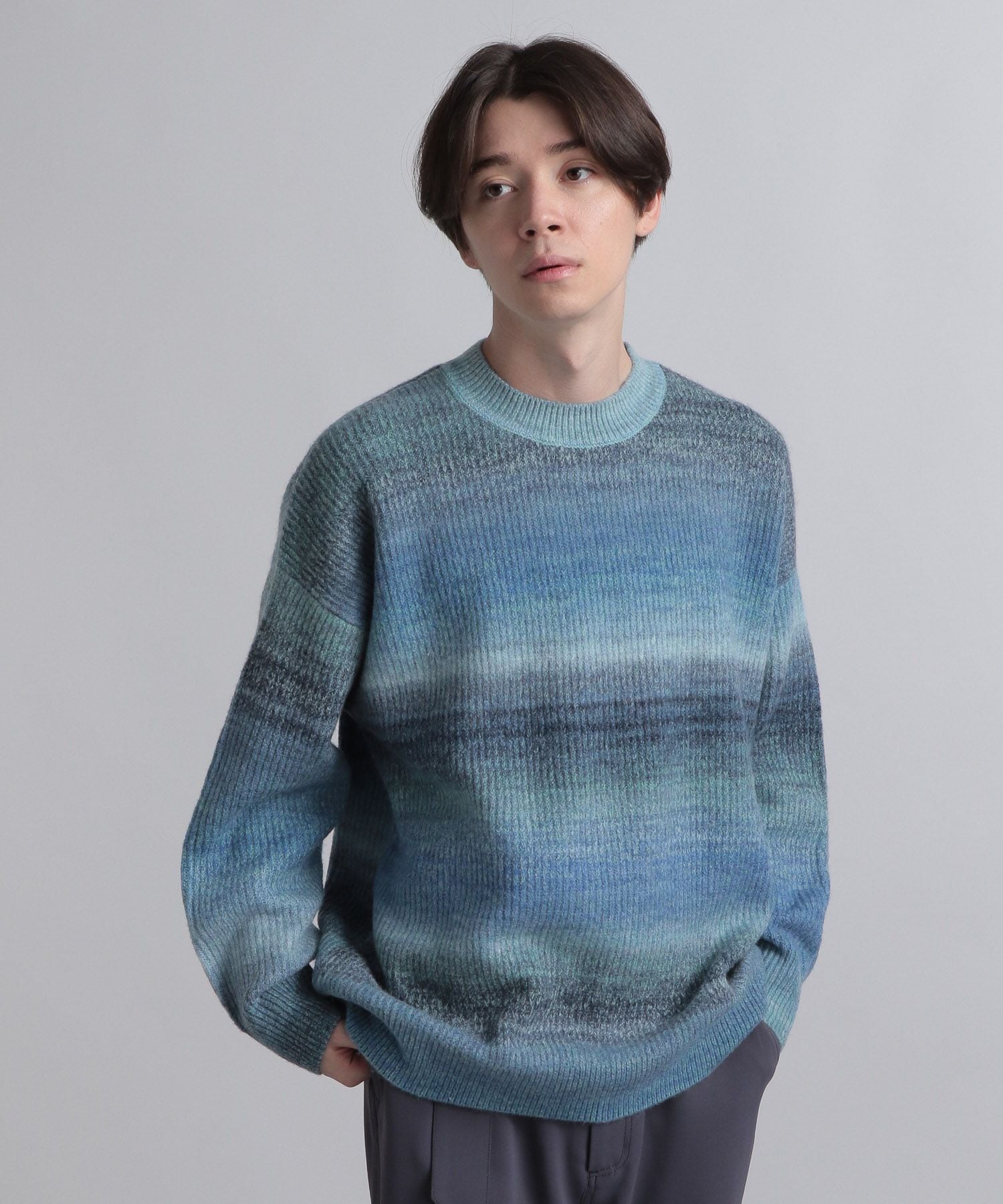 EPIC(エピック) Border Gradation Mohair Knit 【レビューを書けば送料