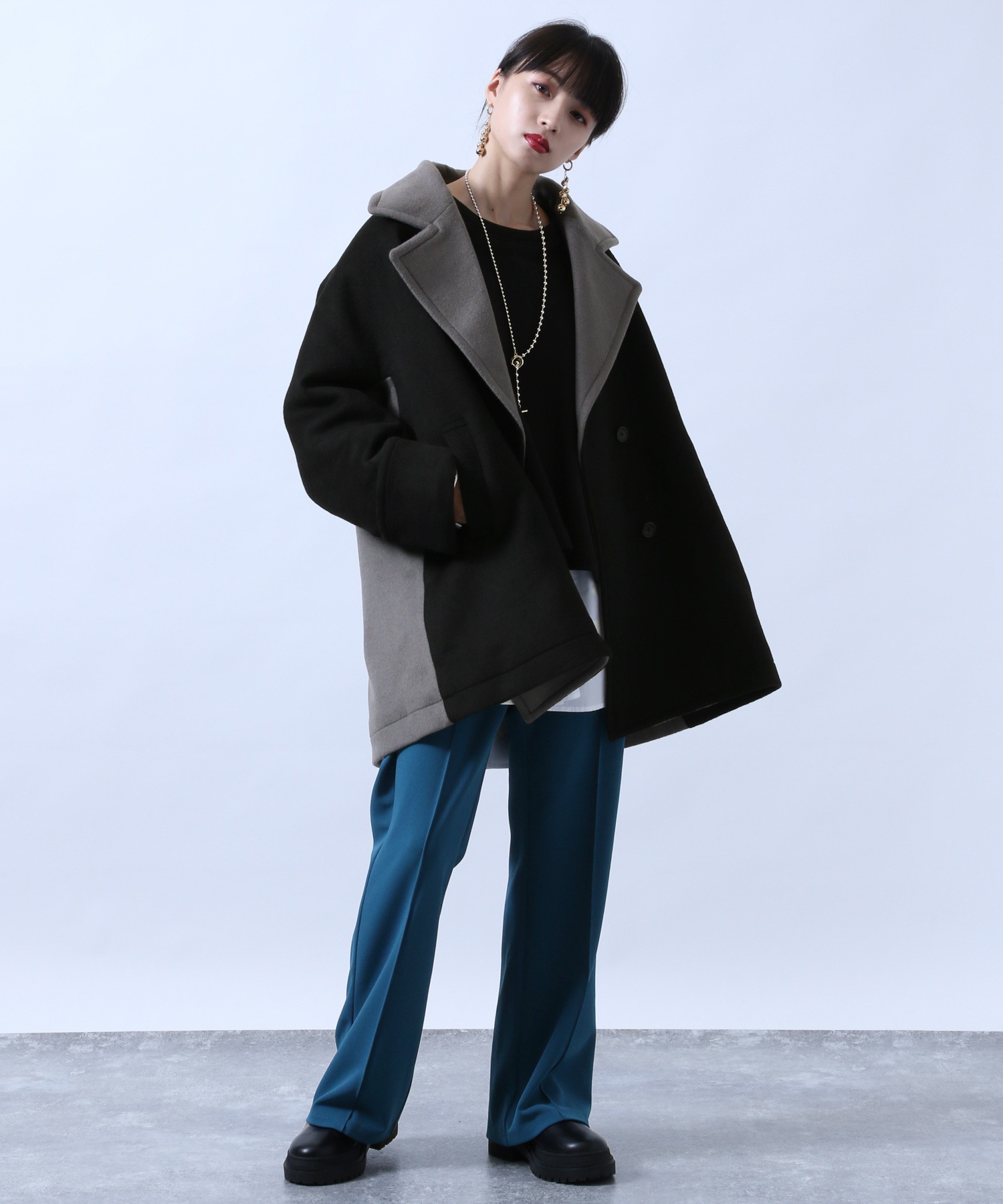 Ladies バイカラーpコート 公式 ハレ Hare 通販 Ladies バイカラーpコート 公式 ハレ Hare 通販