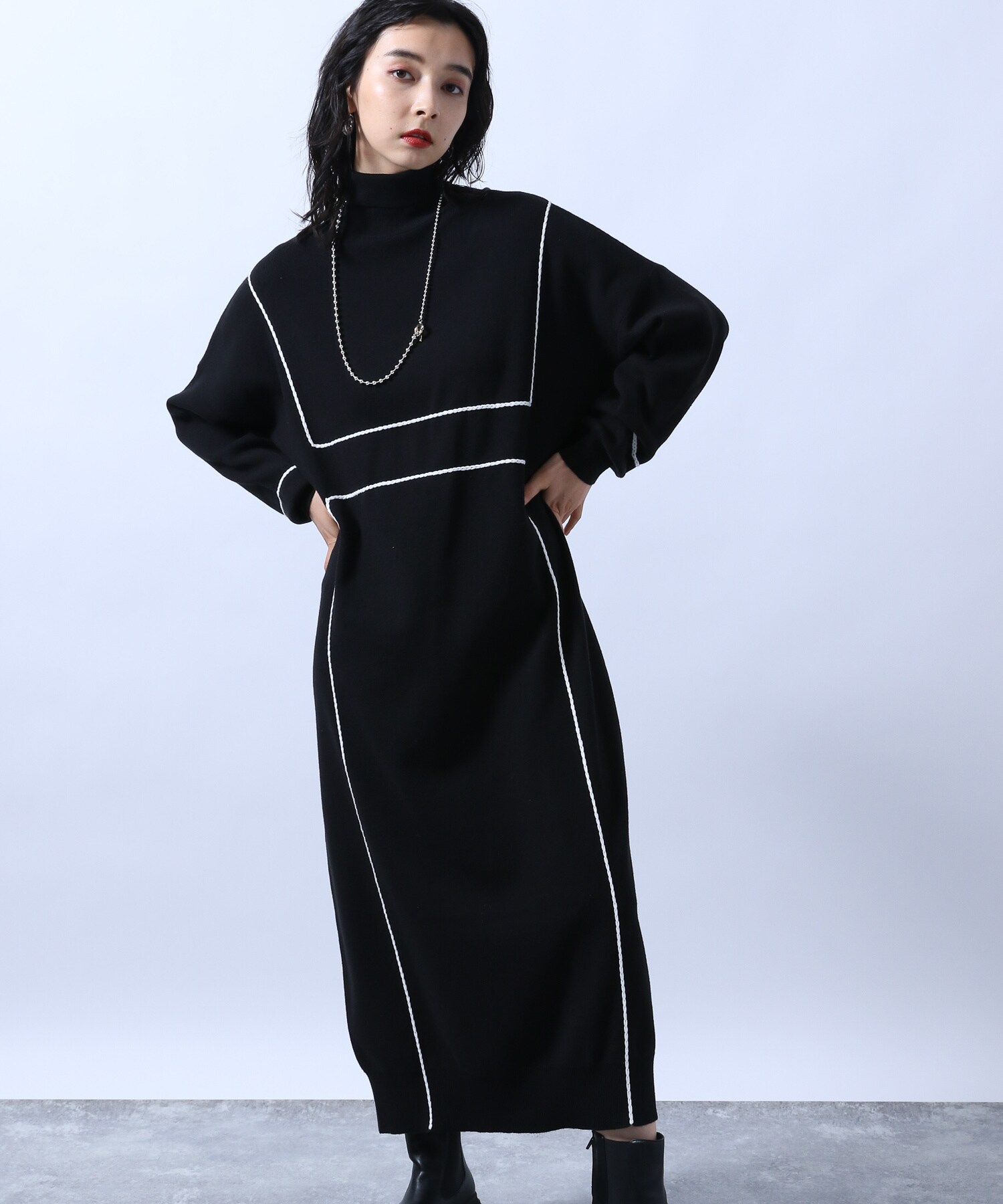 注目の ハイショクステッチニットワンピース Hare 新発売の