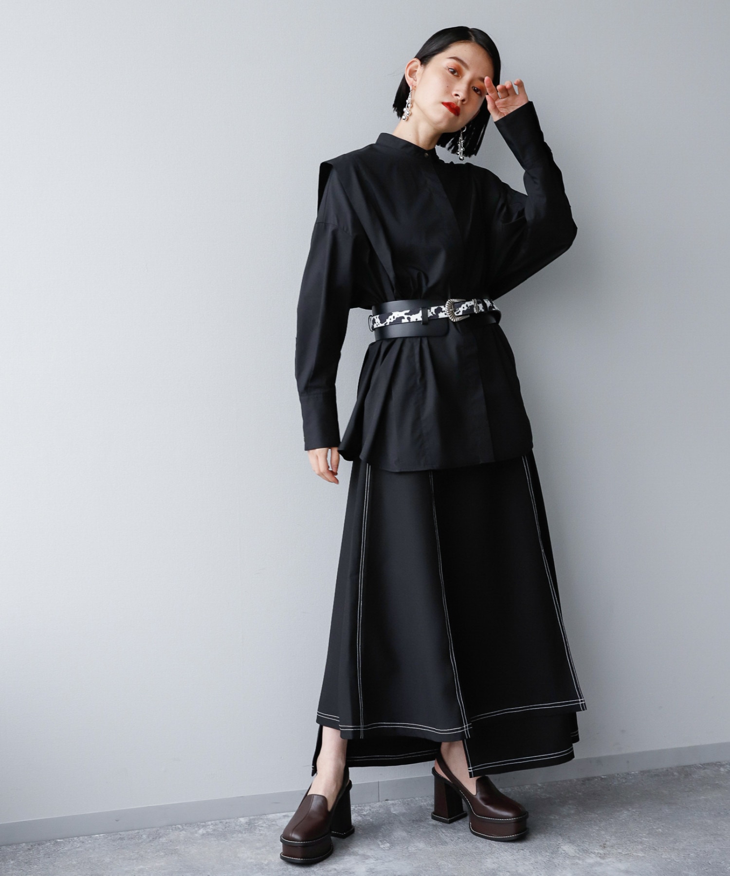 【LADIES】2WAYワイドベルト FREE