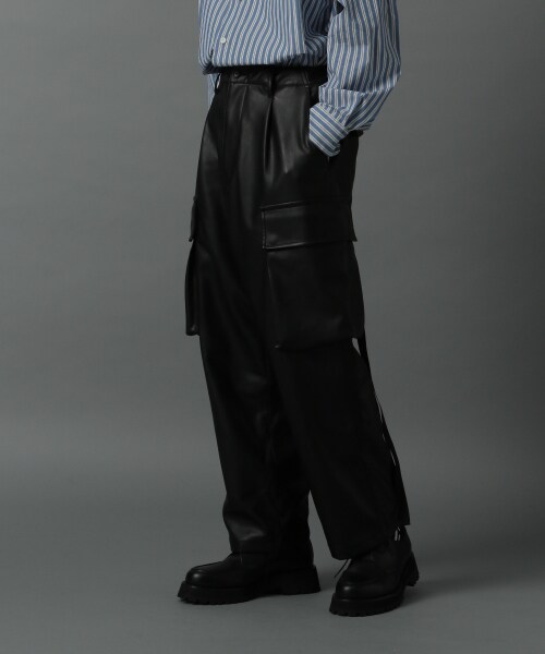 シンセティックレザービッグポケットカーゴパンツ 公式 ハレ Hare 通販