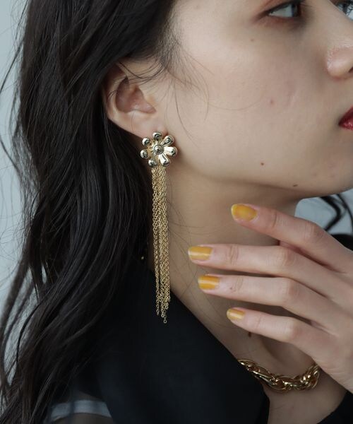 Ladies フラワーロングチェーンピアス 公式 ハレ Hare 通販