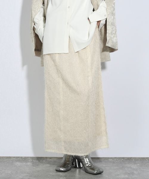 HARE 【SET UP対応 LADIES】ラメフリンジナロースカート ナチュラル FREE ウィメンズボトムス ハレ 286273 and ST アンドエスティ(旧ドットエスティ) HARE 【SET UP対応 LADIES】ラメフリンジナロースカート ナチュラル FREE ウィメンズボトムス ハレ 286273 and ST アンドエスティ(旧ドットエスティ)