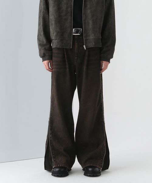 HARE ダブルZIPデニムパンツ オレンジ M メンズボトムス ハレ 286385 and ST アンドエスティ(旧ドットエスティ) HARE ダブルZIPデニムパンツ オレンジ M メンズボトムス ハレ 286385 and ST アンドエスティ(旧ドットエスティ)