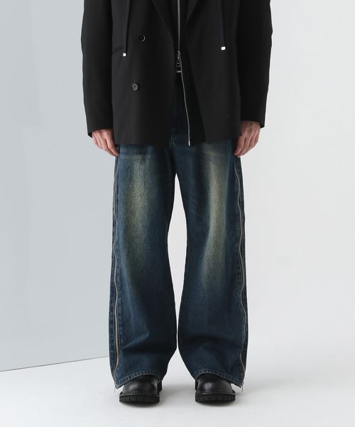 HARE ダブルZIPデニムパンツ ネイビー M メンズボトムス ハレ 286385 and ST アンドエスティ(旧ドットエスティ) HARE ダブルZIPデニムパンツ ネイビー M メンズボトムス ハレ 286385 and ST アンドエスティ(旧ドットエスティ)