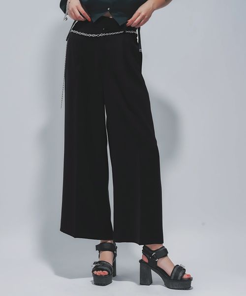 HARE 【SETUP対応 LADIES】トロミワイドストレートパンツ ブラック M ウィメンズボトムス ハレ 289414 and ST アンドエスティ(旧ドットエスティ) HARE 【SETUP対応 LADIES】トロミワイドストレートパンツ ブラック M ウィメンズボトムス ハレ 289414 and ST アンドエスティ(旧ドットエスティ)