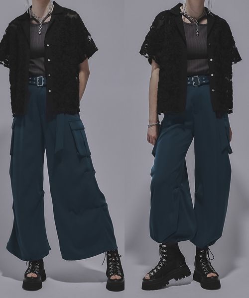 HARE 【SETUP対応 LADIES】2WAYトロミワイドカーゴパンツ ブルー FREE ウィメンズボトムス ハレ 289417 and ST アンドエスティ(旧ドットエスティ) HARE 【SETUP対応 LADIES】2WAYトロミワイドカーゴパンツ ブルー FREE ウィメンズボトムス ハレ 289417 and ST アンドエスティ(旧ドットエスティ)